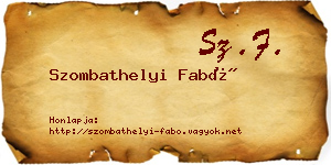 Szombathelyi Fabó névjegykártya